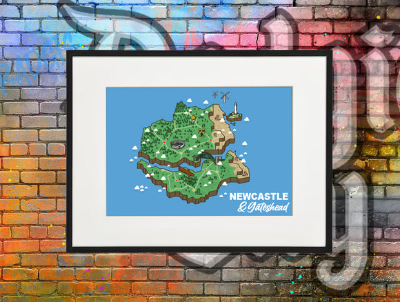 Newcastle map print